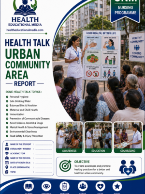Health talk in an urban community conducted by GNM nursing students