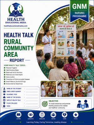 Health talk in a rural community conducted by GNM nursing students