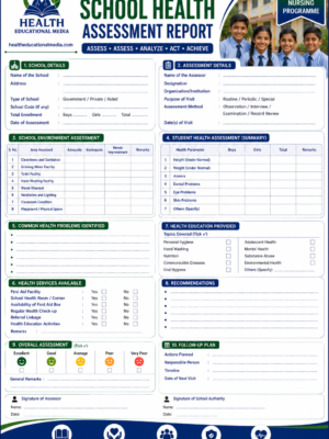 School health assessment format for GNM nursing students