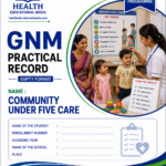Community under-five care practical record cover page for GNM nursing students