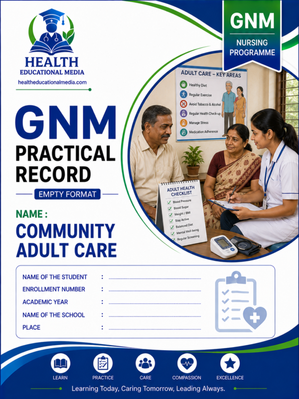 Community adult care format for GNM nursing students