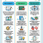 A three-column infographic illustration with icons detailing digital business and selling opportunities in India for Students, Faculty, and Healthcare Professionals.