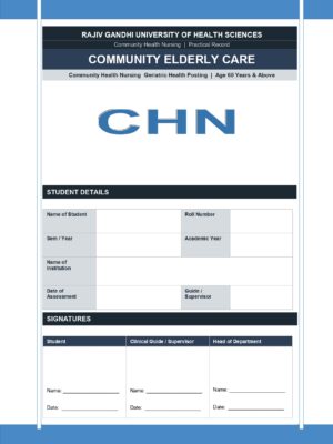 Community Elderly Care Format PDF, 23 pages, for B.Sc Nursing and Post Basic B.Sc Nursing students.