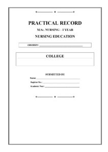 Nursing Education Practical Record