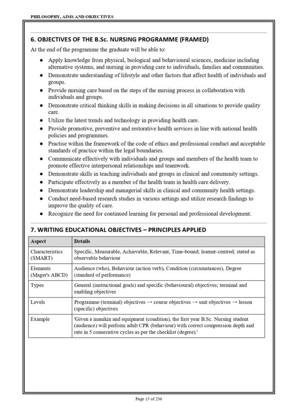 Sample page from M.Sc. Nursing Nursing Education Practical Record