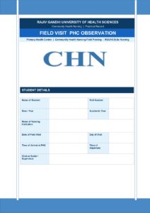 Field Visit PHC Format