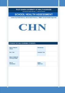 School Health Assessment Format