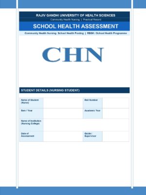 Home 7 School Health Assessment Format PDF, 19 pages, for B.Sc Nursing and Post Basic B.Sc Nursing students.