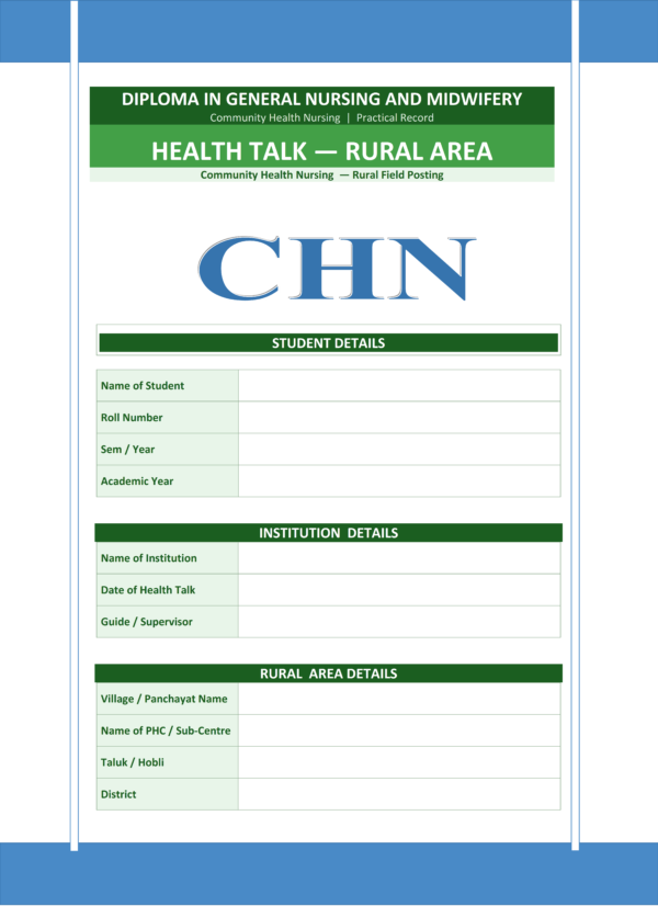 Health talk in a rural community conducted by GNM nursing students