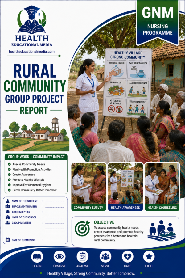 Group project in a rural area format for GNM nursing students