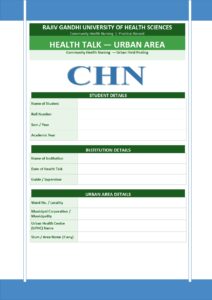 Health Talk (Urban Community) Format