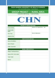 Group Project (Rural Community) Format