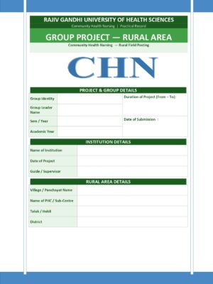 Home 1 Group Project (Rural Community) Format PDF for B.Sc Nursing and Post Basic B.Sc Nursing students, 6 pages.