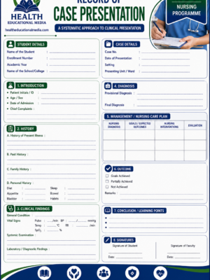 Home 1 Nursing Case Presentation Format – 32 Pages for 1st, 2nd and 3rd Year Nursing Students