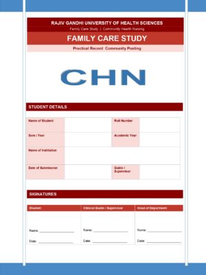 Family Care Study Format PDF for B.Sc Nursing and Post Basic B.Sc Nursing students.