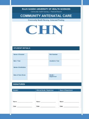 Home 1 Community ANC Format PDF, 15 pages, for B.Sc Nursing and Post Basic B.Sc Nursing students.