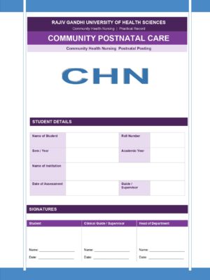 Home 13 Community PNC Format PDF, 14 pages, for B.Sc Nursing and Post Basic B.Sc Nursing students.