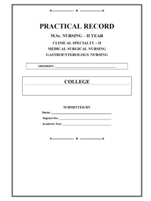 Gastroenterology Nursing Practical Record PDF for M.Sc. Nursing II Year