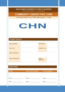 Community Under Five Care Format