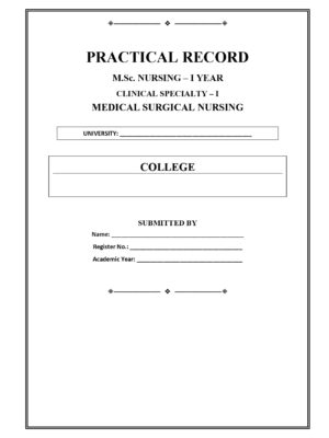 Medical Surgical Nursing Practical Record PDF for M.Sc. Nursing I Year