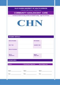 Community Adolescent Care Format