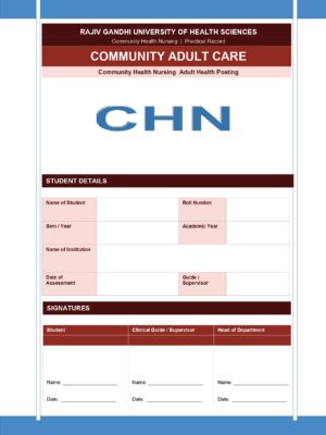 Community Adult Care Format PDF, 17 pages, for B.Sc Nursing and Post Basic B.Sc Nursing students.