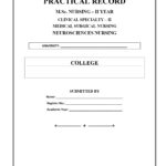 M.Sc. Nursing 2nd Year Practical Record for Medical Surgical Nursing – Clinical Specialty II, Neurosciences Nursing