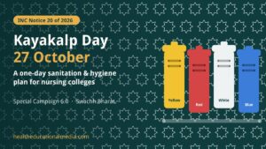Kayakalp Day 27 October 2026 plan for nursing colleges