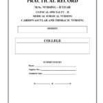 Cardiovascular and Thoracic Nursing Practical Record PDF for M.Sc. Nursing 2nd Year