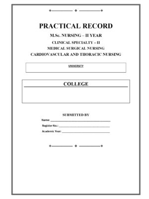 Home 1 Cardiovascular and Thoracic Nursing Practical Record PDF for M.Sc. Nursing 2nd Year