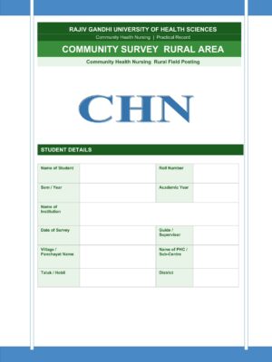 Community Survey Rural Area format PDF for B.Sc Nursing students.
